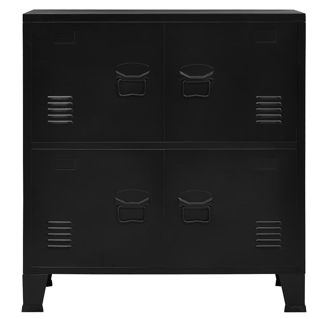 Opbergkast industrieel 75x40x80 cm staal zwart is nu te koop bij PeponiXL, paradijselijk wonen!
