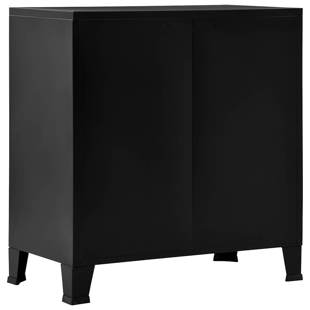 Opbergkast industrieel 75x40x80 cm staal zwart is nu te koop bij PeponiXL, paradijselijk wonen!
