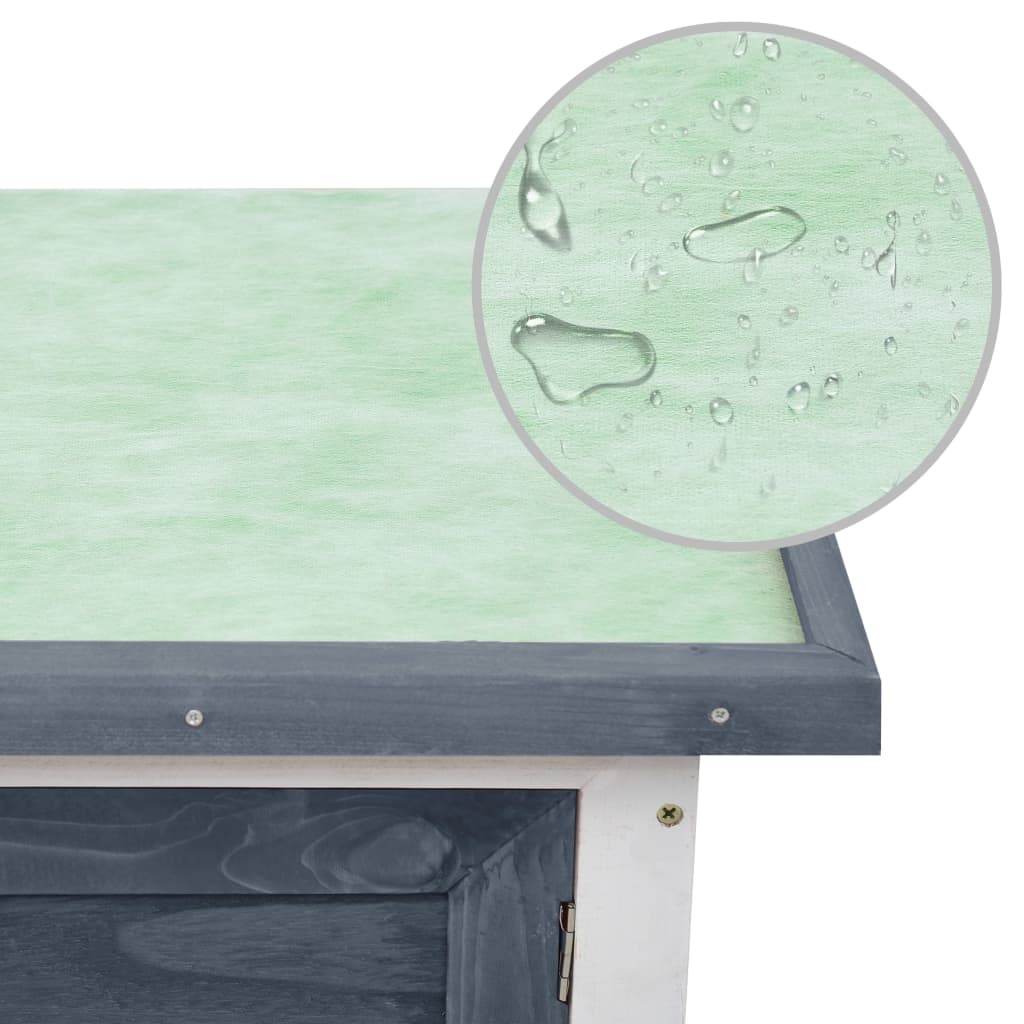 Konijnenhok voor buiten met 1 verdieping hout grijs is nu te koop bij PeponiXL, paradijselijk wonen!