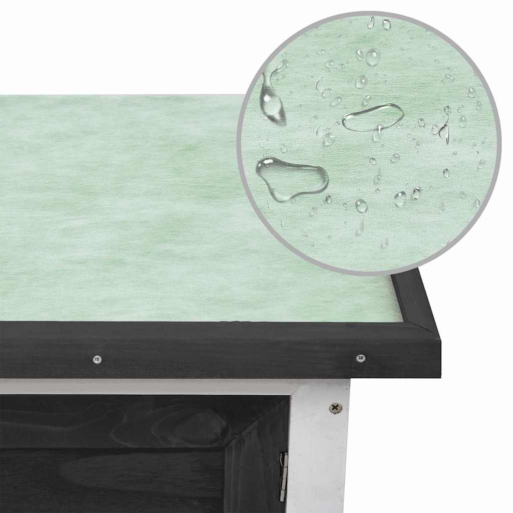 Konijnenhok voor buiten met 1 verdieping hout grijs is nu te koop bij PeponiXL, paradijselijk wonen!