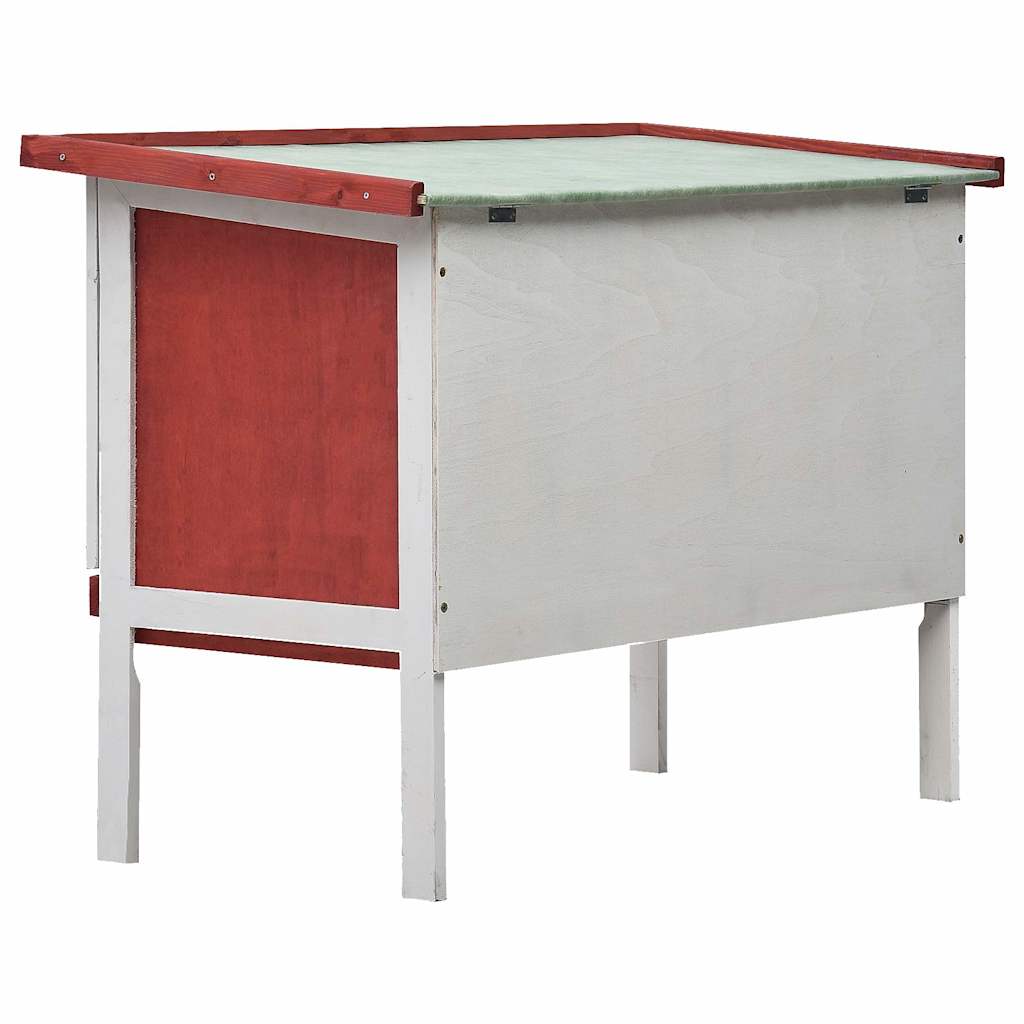 Konijnenhok voor buiten met 1 verdieping hout rood is nu te koop bij PeponiXL, paradijselijk wonen!