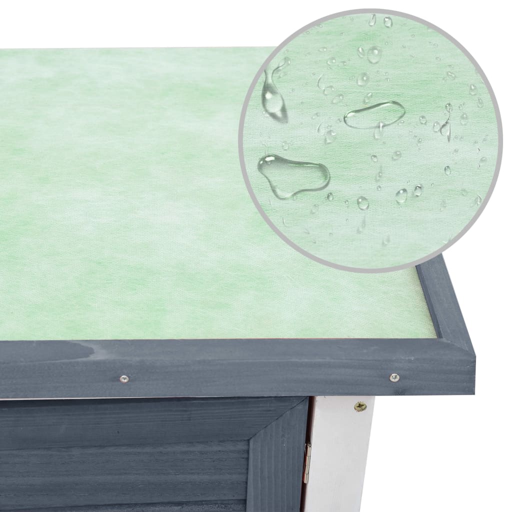 Konijnenhok voor buiten met 1 deur hout grijs is nu te koop bij PeponiXL, paradijselijk wonen!