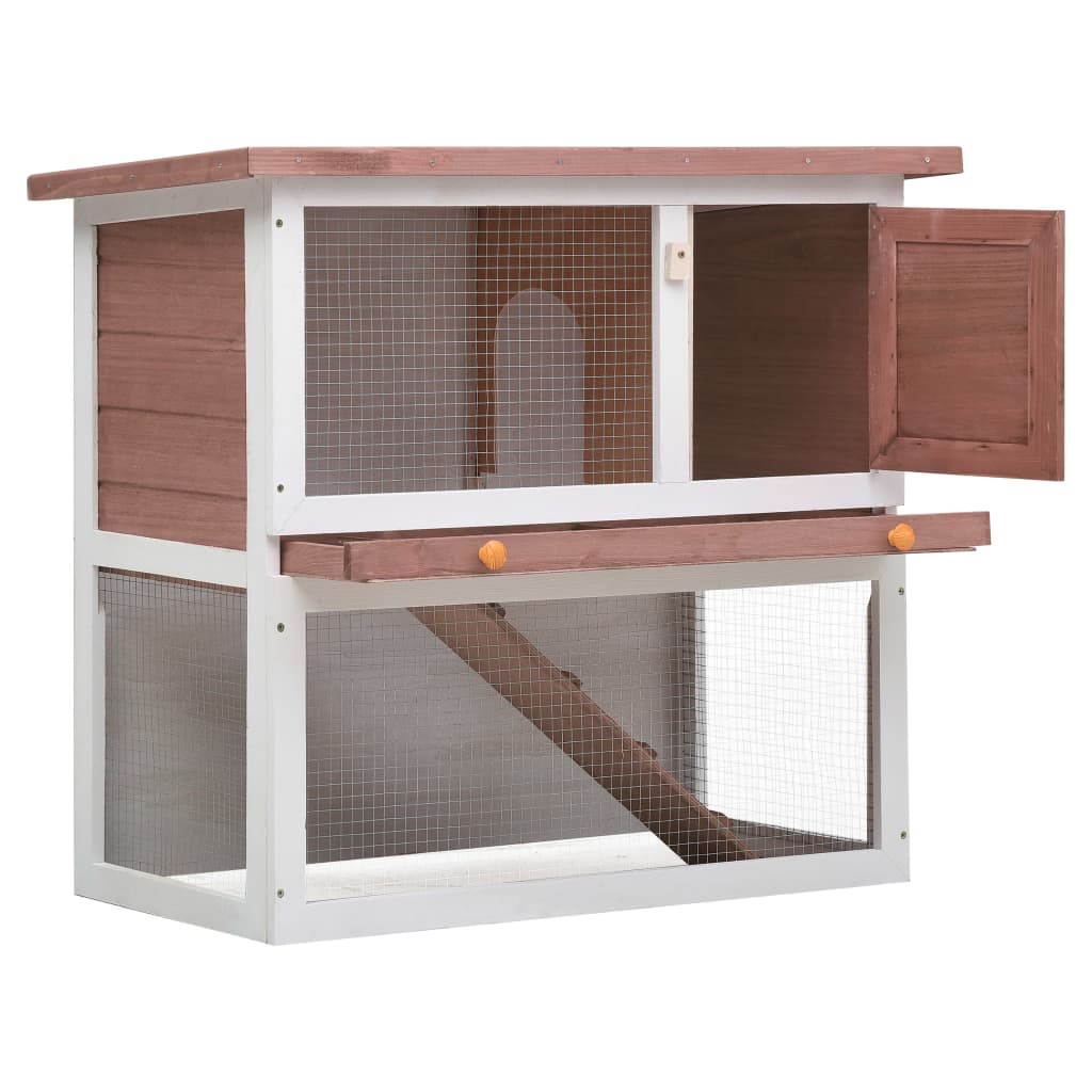 Konijnenhok voor buiten met 1 deur hout bruin is nu te koop bij PeponiXL, paradijselijk wonen!
