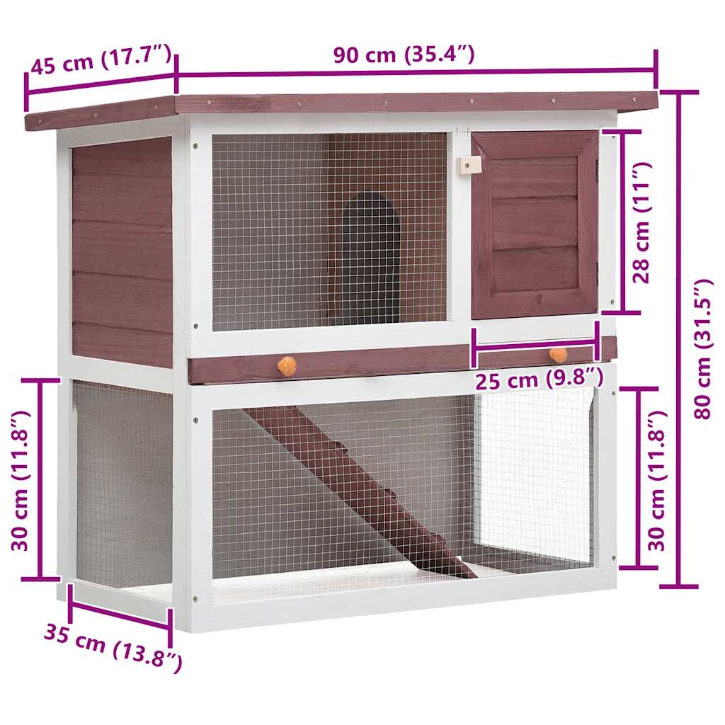 Konijnenhok voor buiten met 1 deur hout bruin is nu te koop bij PeponiXL, paradijselijk wonen!