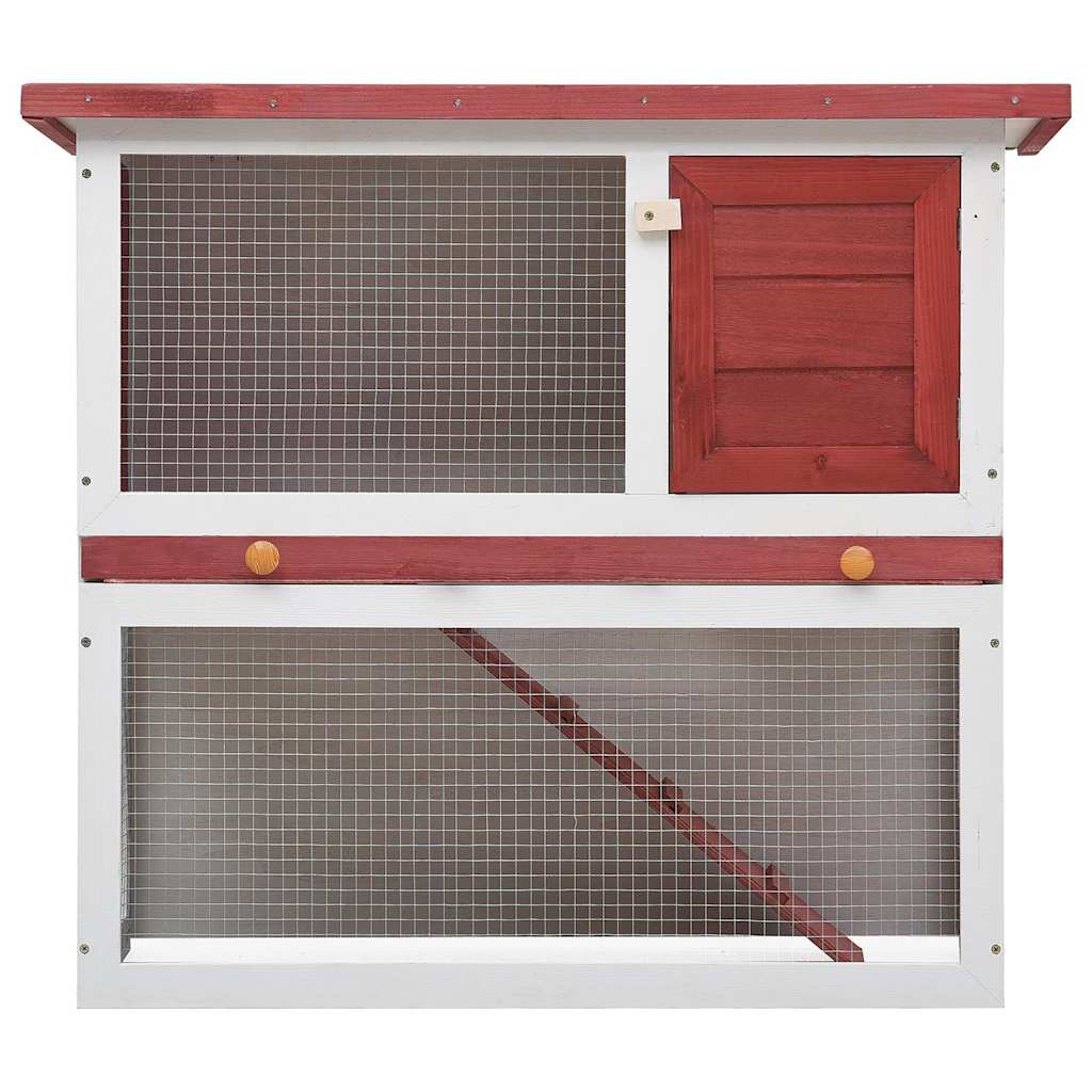 Konijnenhok voor buiten met 1 deur hout rood is nu te koop bij PeponiXL, paradijselijk wonen!