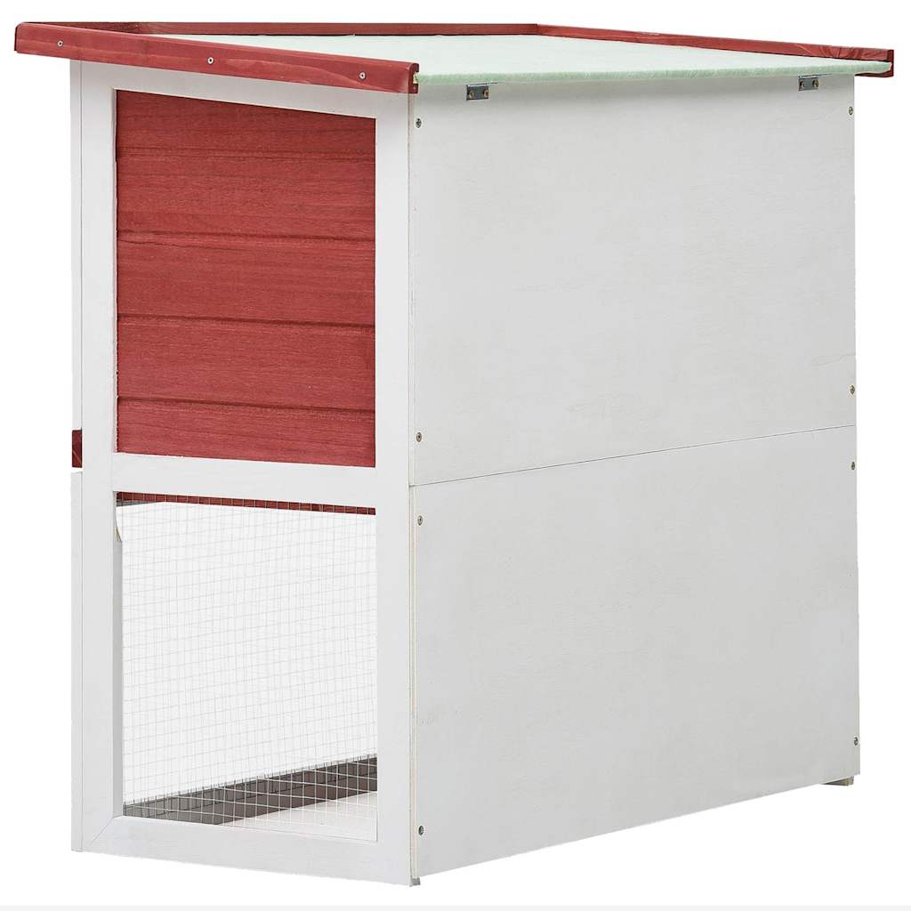 Konijnenhok voor buiten met 1 deur hout rood is nu te koop bij PeponiXL, paradijselijk wonen!