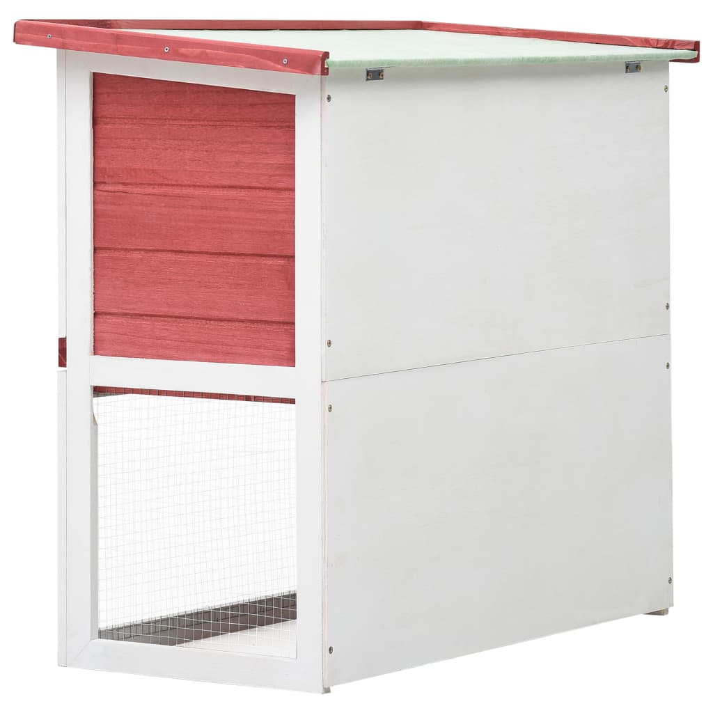 Konijnenhok voor buiten met 1 deur hout rood is nu te koop bij PeponiXL, paradijselijk wonen!