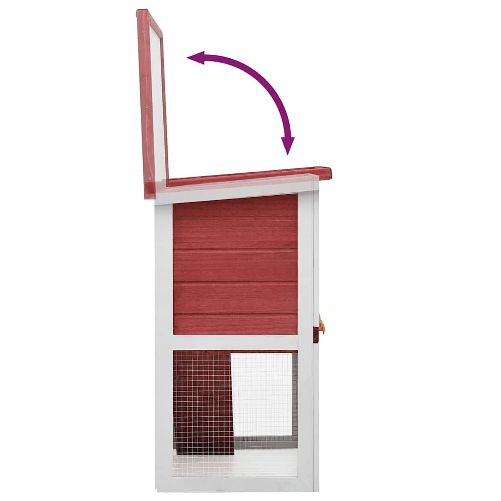 Konijnenhok voor buiten met 1 deur hout rood is nu te koop bij PeponiXL, paradijselijk wonen!