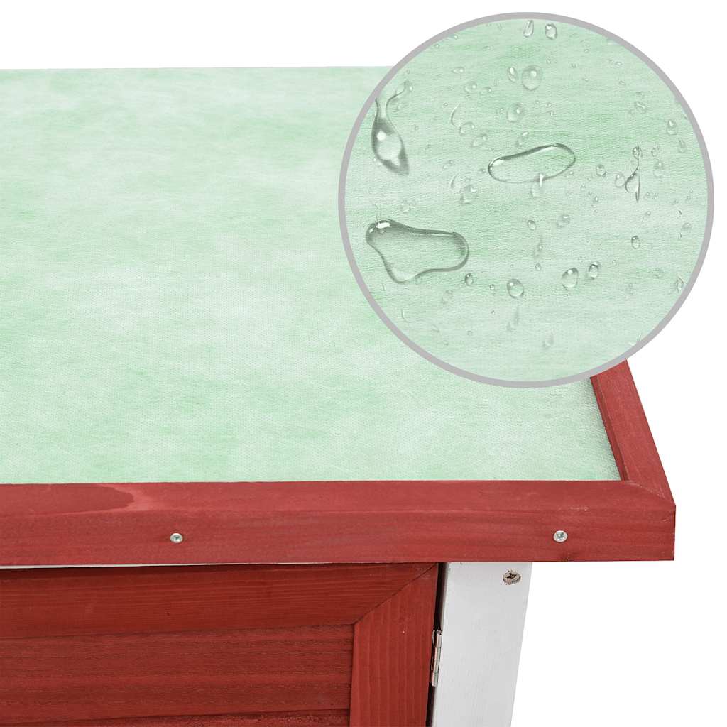 Konijnenhok voor buiten met 1 deur hout rood is nu te koop bij PeponiXL, paradijselijk wonen!