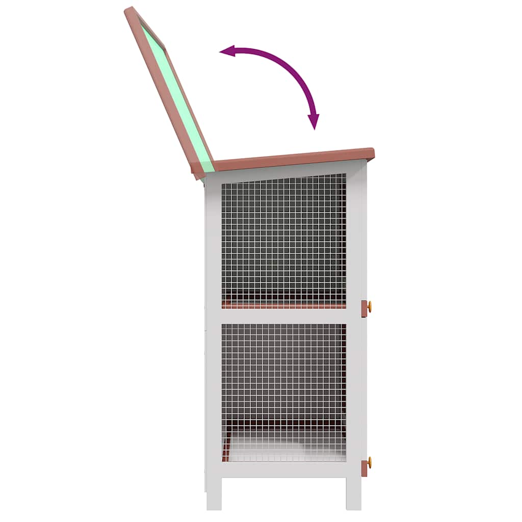 Konijnenhok voor buiten met 4 deuren hout bruin is nu te koop bij PeponiXL, paradijselijk wonen!