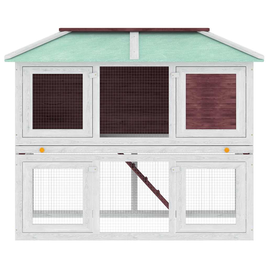 Konijnenhok twee verdiepingen hout bruin is nu te koop bij PeponiXL, paradijselijk wonen!