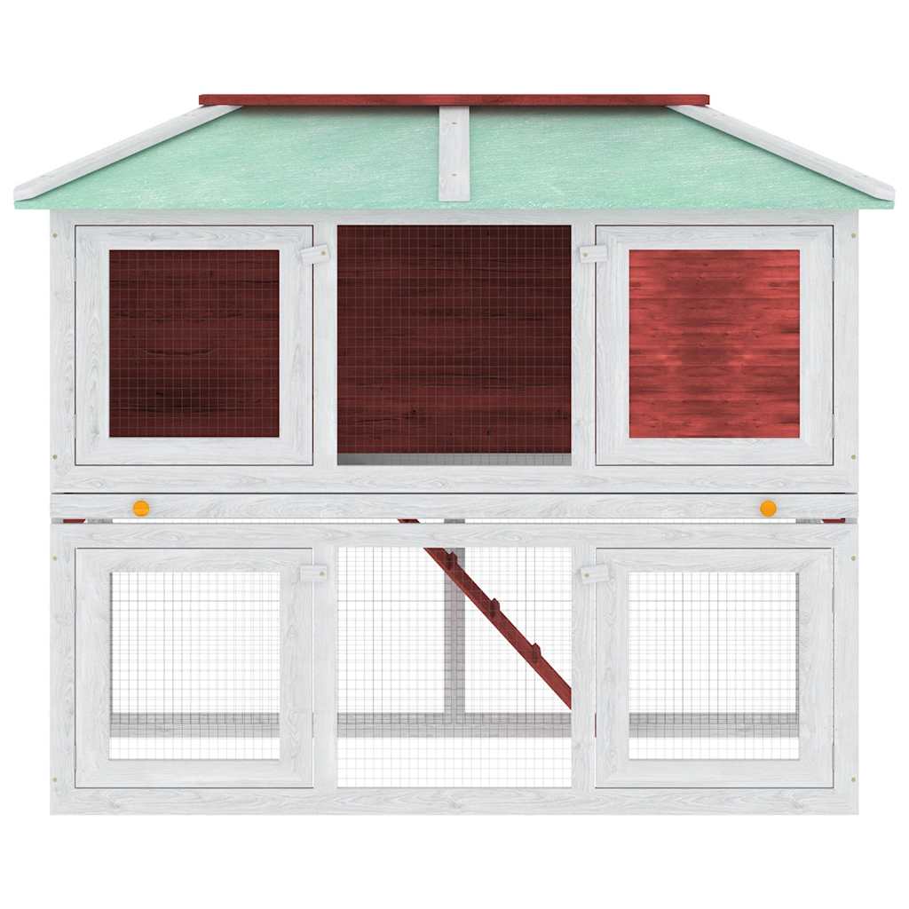 Konijnenhok twee verdiepingen hout rood is nu te koop bij PeponiXL, paradijselijk wonen!