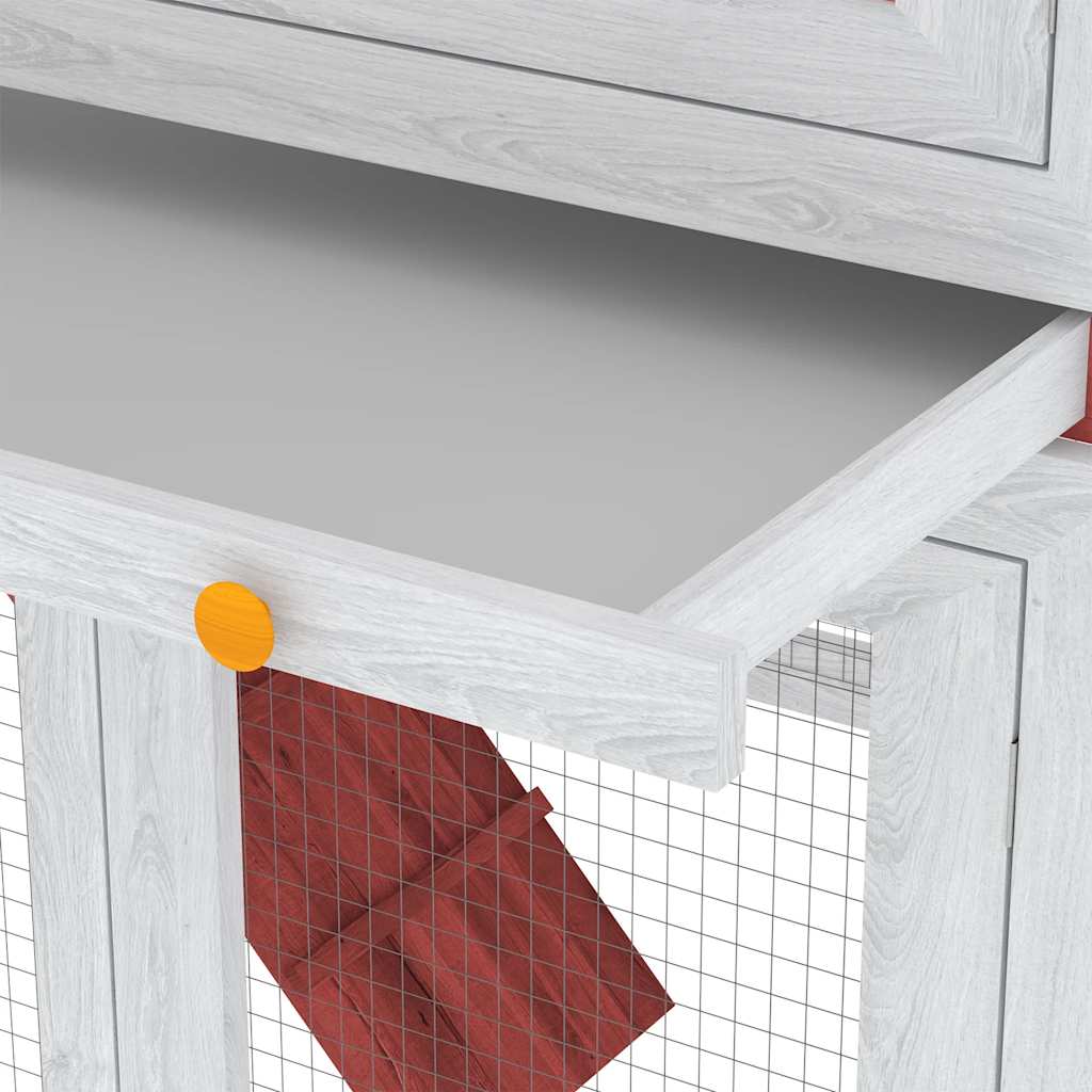 Konijnenhok twee verdiepingen hout rood is nu te koop bij PeponiXL, paradijselijk wonen!