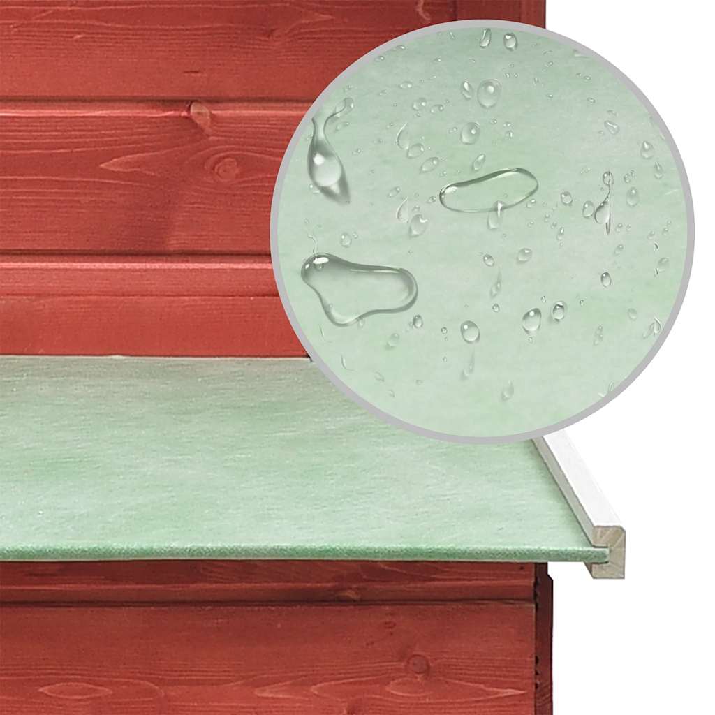 Kippenhok 170x81x110 cm massief grenen- en vurenhout rood is nu te koop bij PeponiXL, paradijselijk wonen!