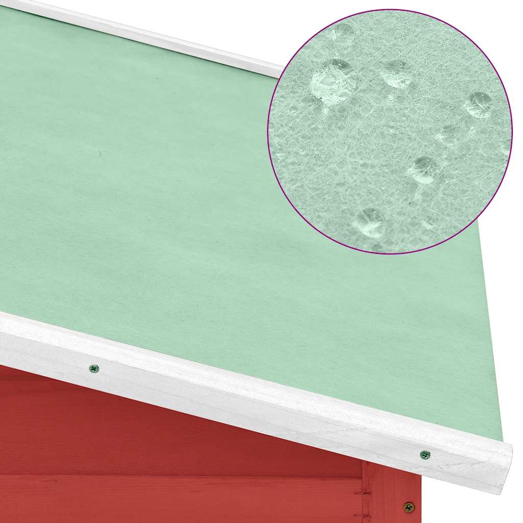 Kippenhok met nestkast massief vurenhout rood en wit is nu te koop bij PeponiXL, paradijselijk wonen!