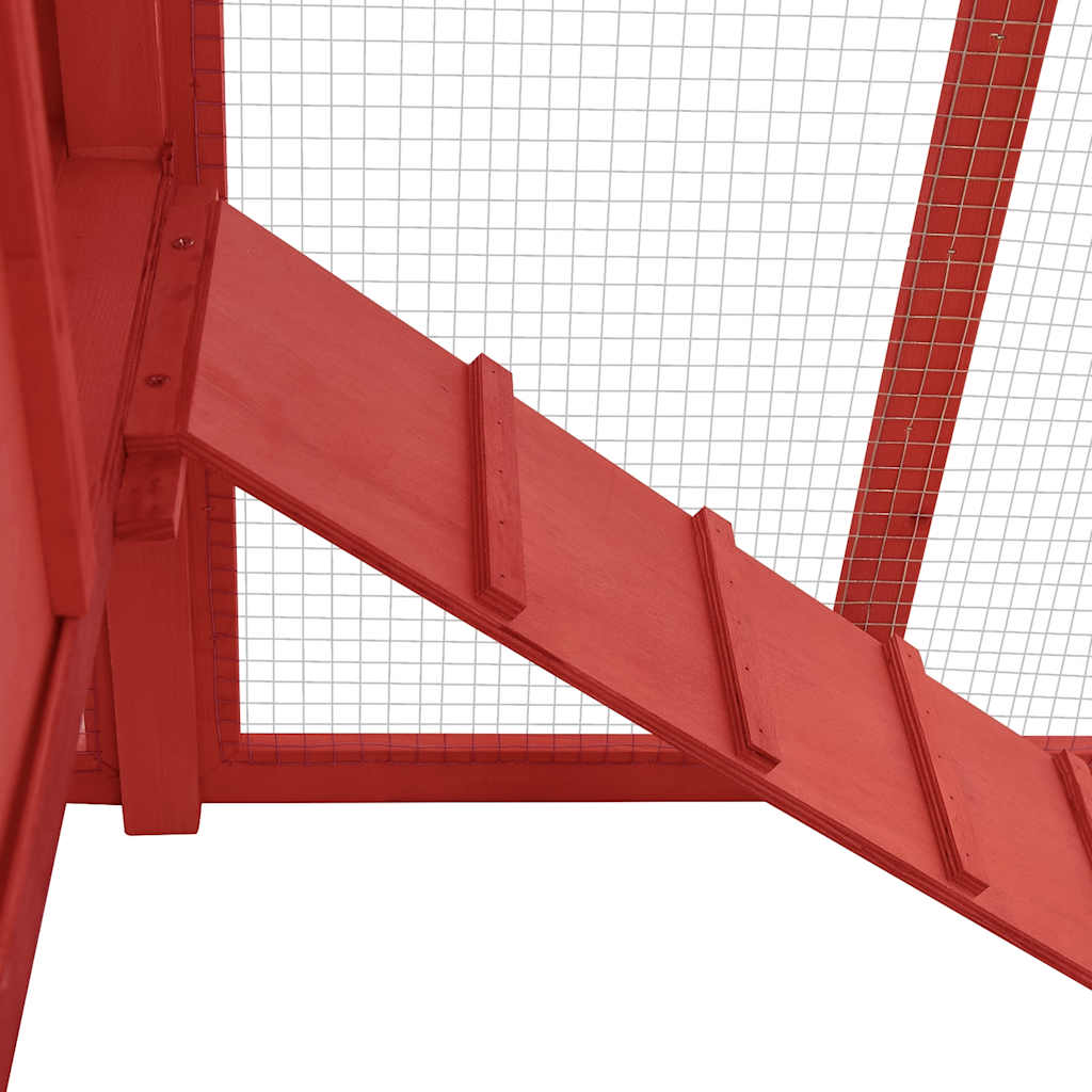 Kippenhok met nestkast massief vurenhout rood en wit is nu te koop bij PeponiXL, paradijselijk wonen!