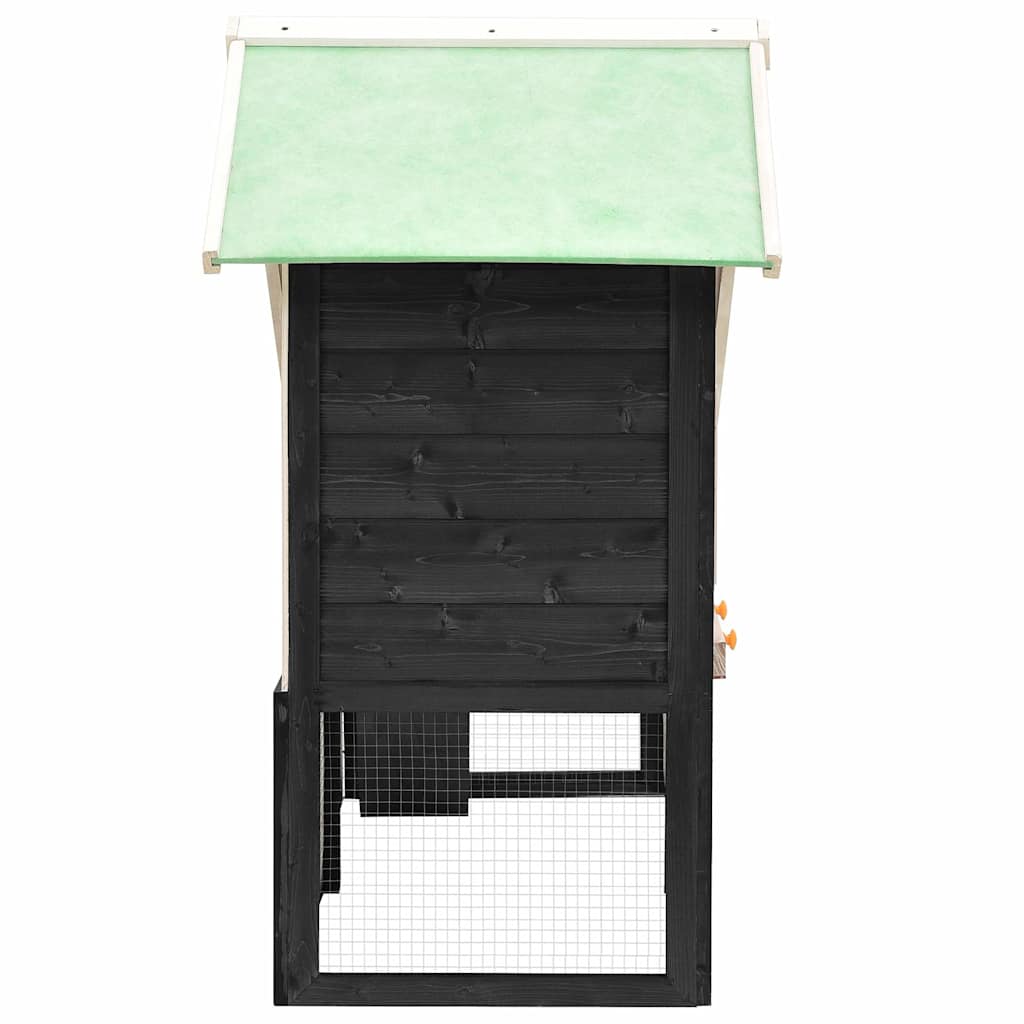 Konijnenhok 140x63x120 cm massief vurenhout grijs en wit is nu te koop bij PeponiXL, paradijselijk wonen!