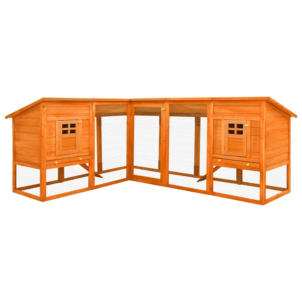 Konijnenhok voor buiten met ren massief vurenhout bruin is nu te koop bij PeponiXL, paradijselijk wonen!