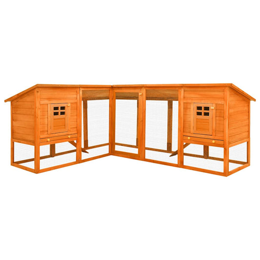 Konijnenhok voor buiten met ren massief vurenhout bruin is nu te koop bij PeponiXL, paradijselijk wonen!
