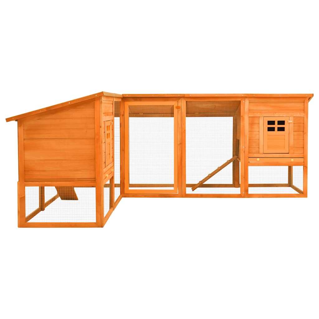 Konijnenhok voor buiten met ren massief vurenhout bruin is nu te koop bij PeponiXL, paradijselijk wonen!