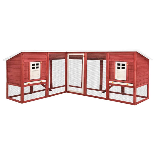 Konijnenhok voor buiten met ren massief vurenhout rood en wit is nu te koop bij PeponiXL, paradijselijk wonen!