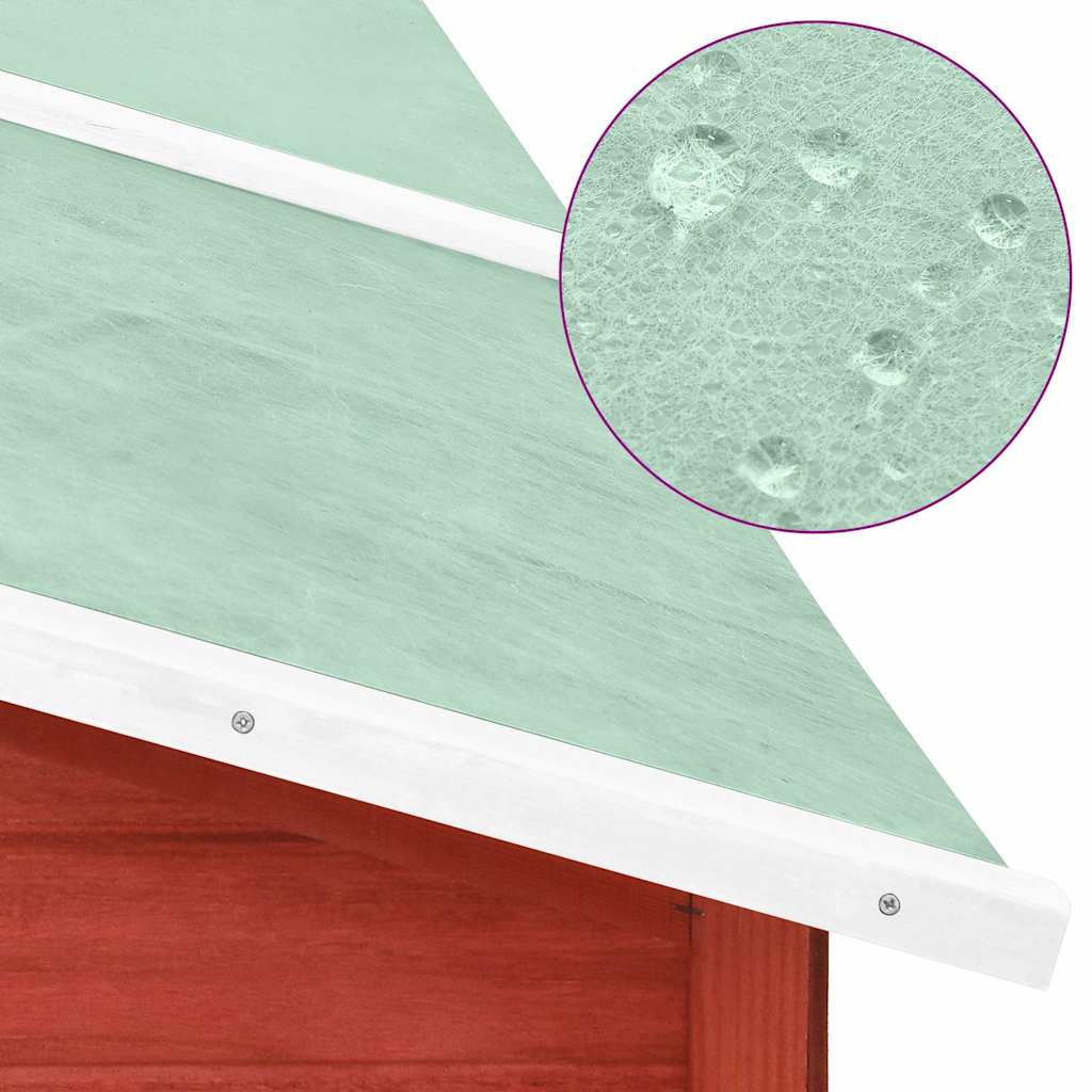 Konijnenhok voor buiten met ren massief vurenhout rood en wit is nu te koop bij PeponiXL, paradijselijk wonen!
