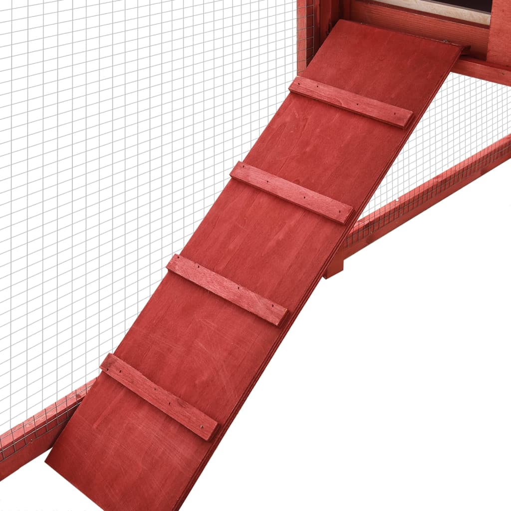 Konijnenhok voor buiten met ren massief vurenhout rood en wit is nu te koop bij PeponiXL, paradijselijk wonen!
