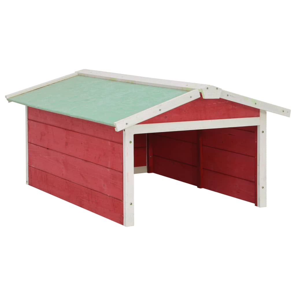 Overkapping voor grasmaaier 72x87x50 cm vurenhout rood en wit is nu te koop bij PeponiXL, paradijselijk wonen!