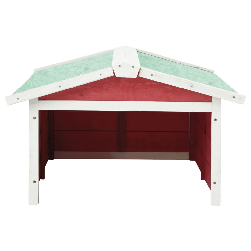 Overkapping voor grasmaaier 72x87x50 cm vurenhout rood en wit is nu te koop bij PeponiXL, paradijselijk wonen!