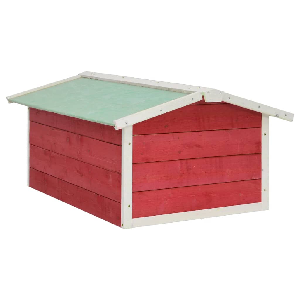 Overkapping voor grasmaaier 72x87x50 cm vurenhout rood en wit is nu te koop bij PeponiXL, paradijselijk wonen!