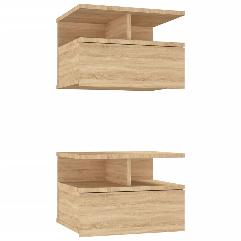 Nachtkastjes 2 st 40x31x27 cm bewerkt hout sonoma eikenkleurig is nu te koop bij PeponiXL, paradijselijk wonen!
