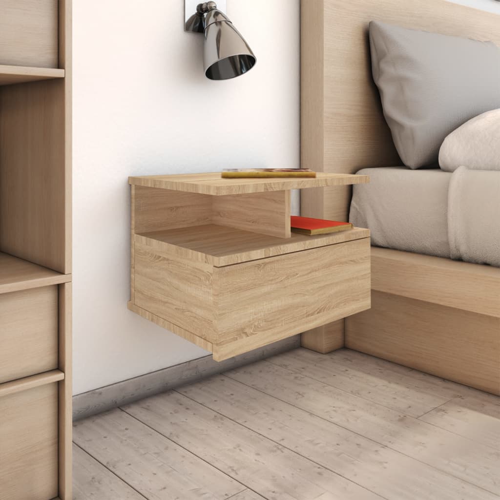 Nachtkastjes 2 st 40x31x27 cm bewerkt hout sonoma eikenkleurig is nu te koop bij PeponiXL, paradijselijk wonen!