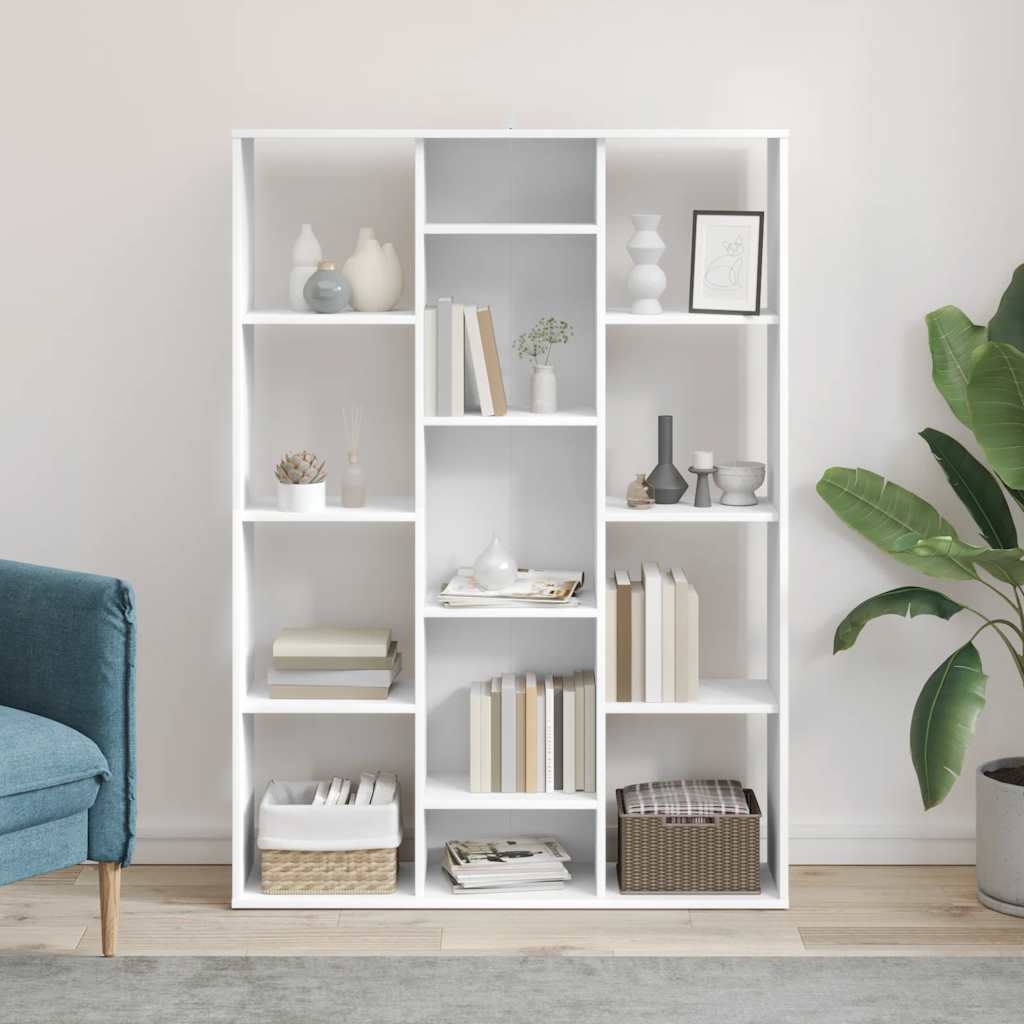Kamerscherm/boekenkast 100x24x140 cm bewerkt hout wit is nu te koop bij PeponiXL, paradijselijk wonen!