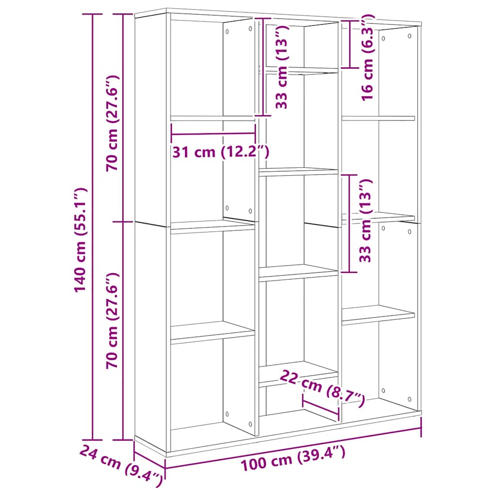 Kamerscherm/boekenkast 100x24x140 cm bewerkt hout wit is nu te koop bij PeponiXL, paradijselijk wonen!