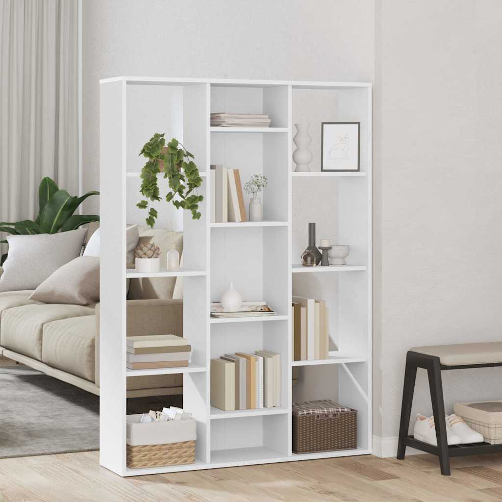 Kamerscherm/boekenkast 100x24x140 cm bewerkt hout wit is nu te koop bij PeponiXL, paradijselijk wonen!
