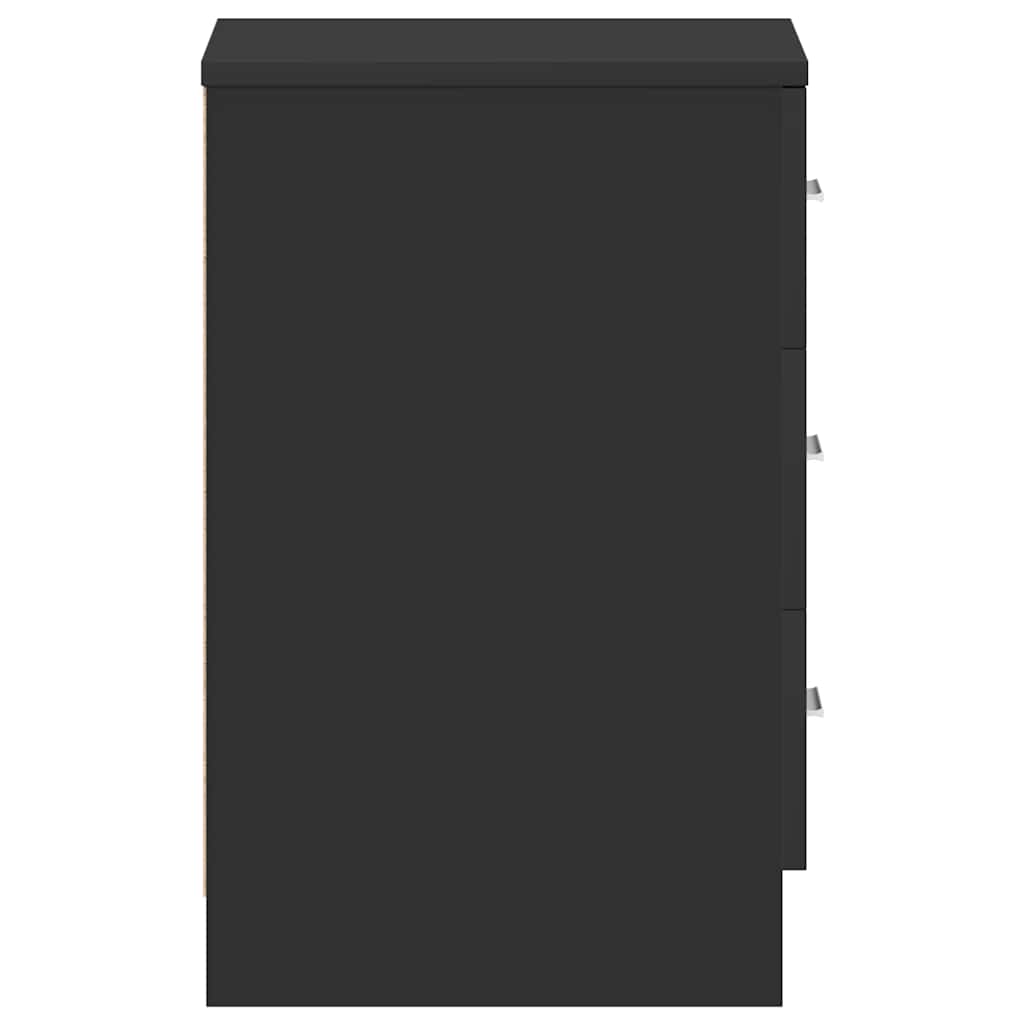 Nachtkastje 38x35x56 cm bewerkt hout zwart is nu te koop bij PeponiXL, paradijselijk wonen!