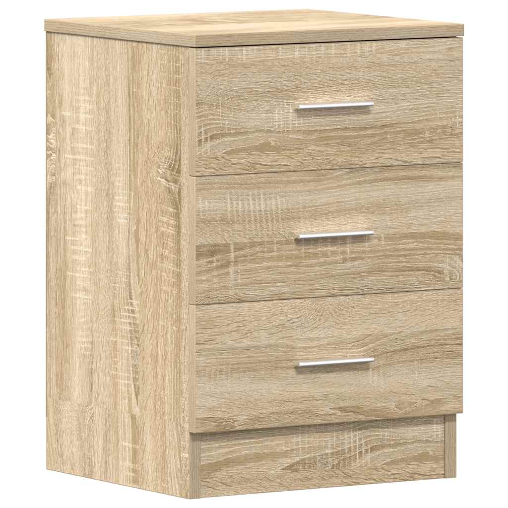 Nachtkastje 38x35x56 cm bewerkt hout sonoma eikenkleurig is nu te koop bij PeponiXL, paradijselijk wonen!