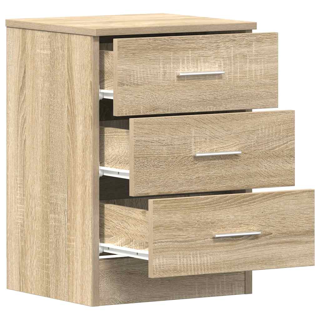 Nachtkastje 38x35x56 cm bewerkt hout sonoma eikenkleurig is nu te koop bij PeponiXL, paradijselijk wonen!