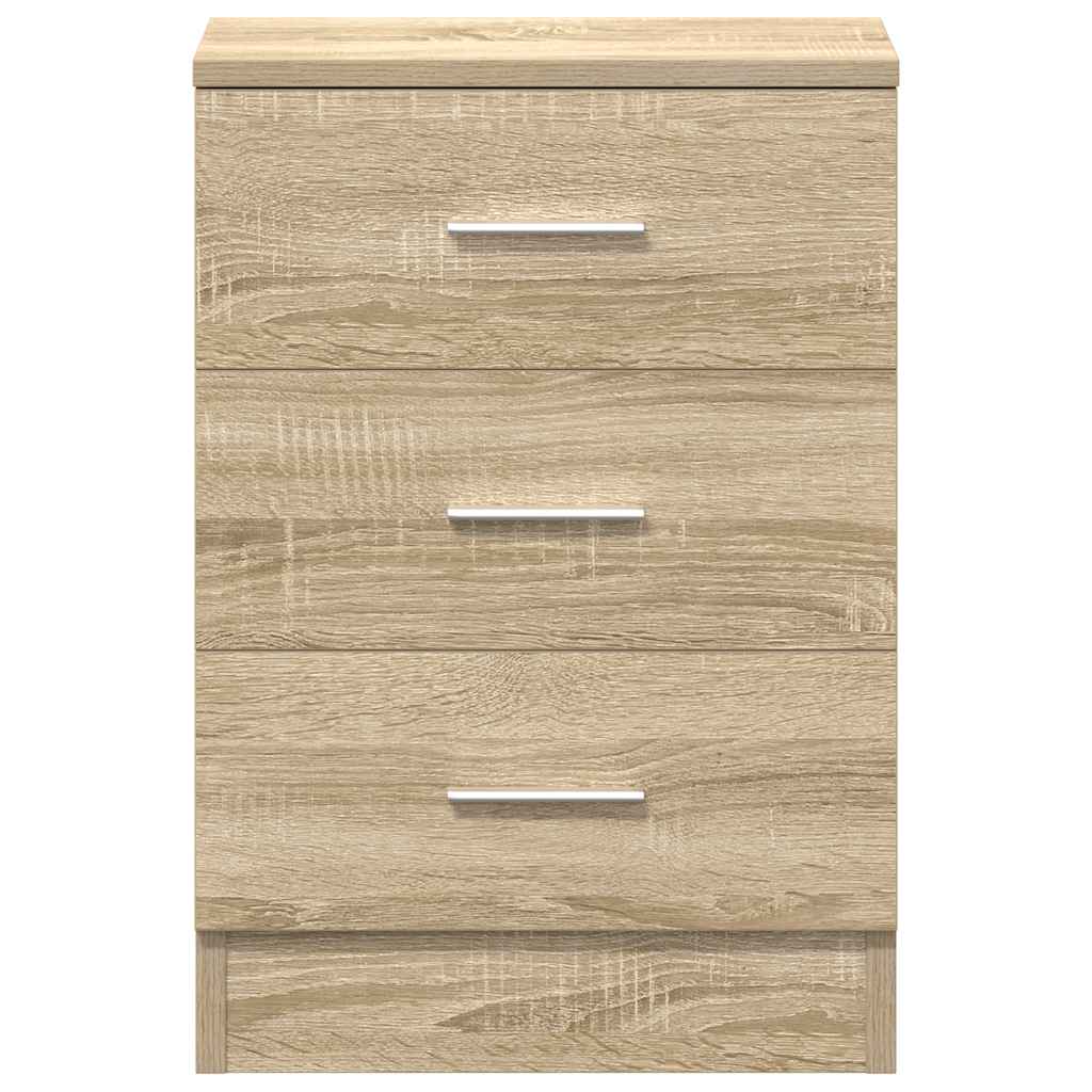 Nachtkastje 38x35x56 cm bewerkt hout sonoma eikenkleurig is nu te koop bij PeponiXL, paradijselijk wonen!