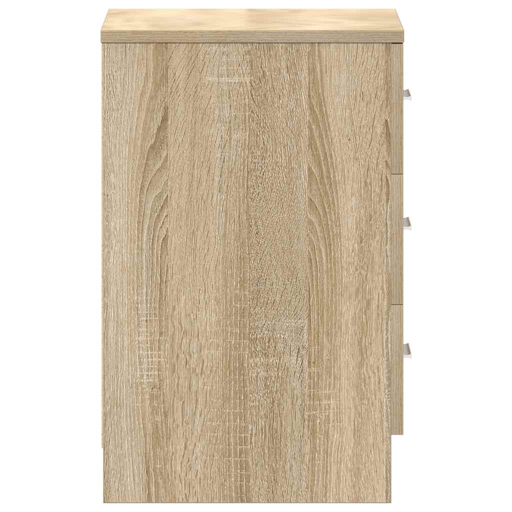 Nachtkastje 38x35x56 cm bewerkt hout sonoma eikenkleurig is nu te koop bij PeponiXL, paradijselijk wonen!