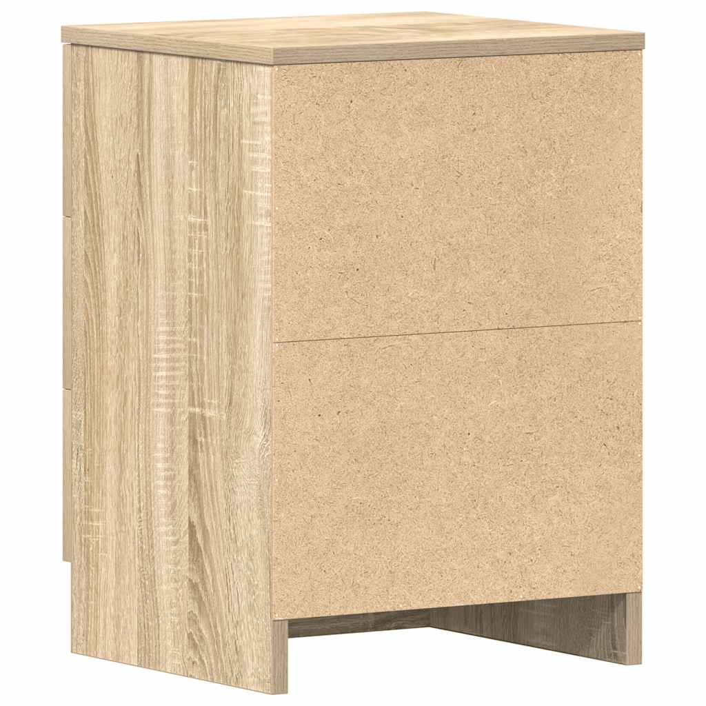 Nachtkastje 38x35x56 cm bewerkt hout sonoma eikenkleurig is nu te koop bij PeponiXL, paradijselijk wonen!