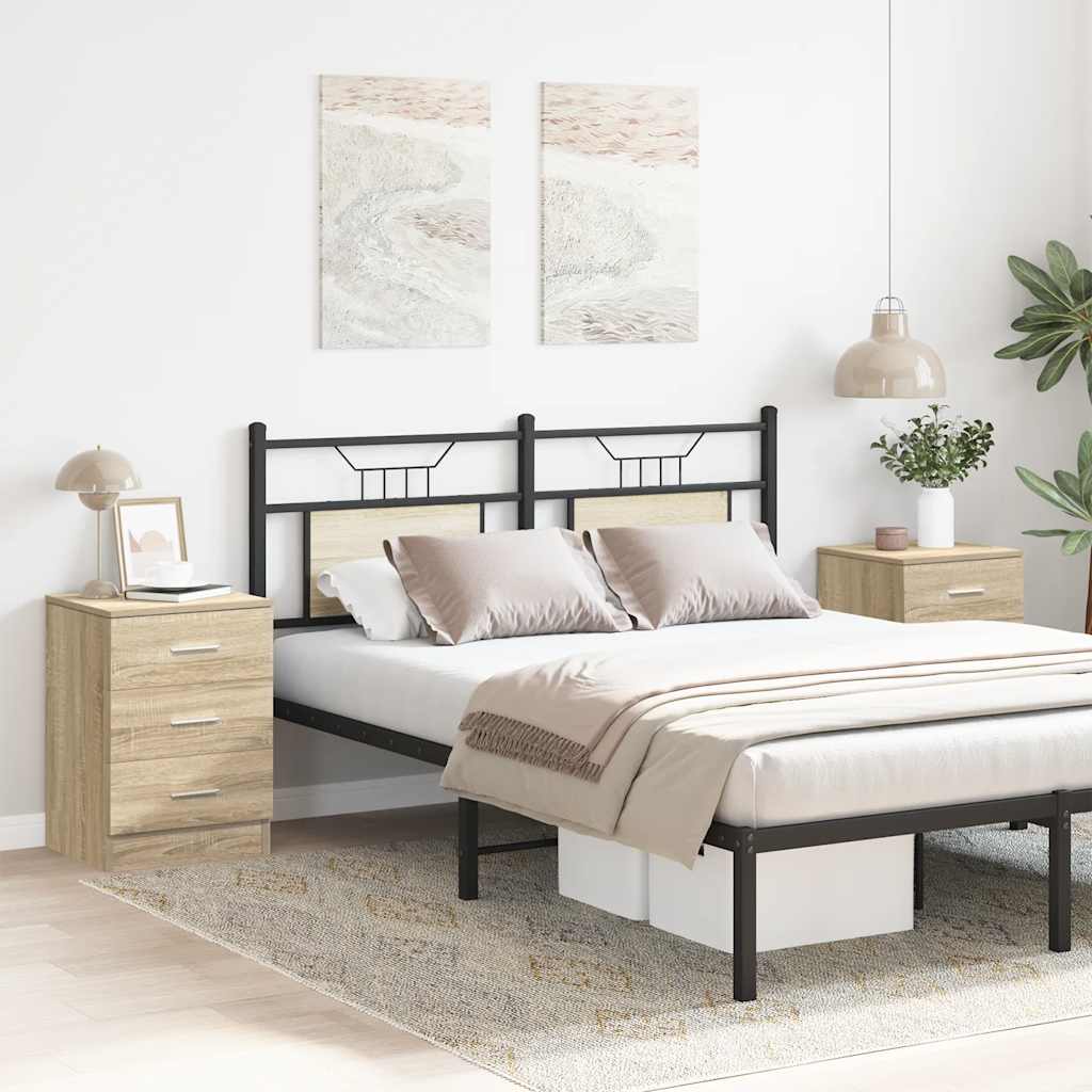 Nachtkastjes 2 st 38x35x56 cm bewerkt hout sonoma eikenkleurig is nu te koop bij PeponiXL, paradijselijk wonen!