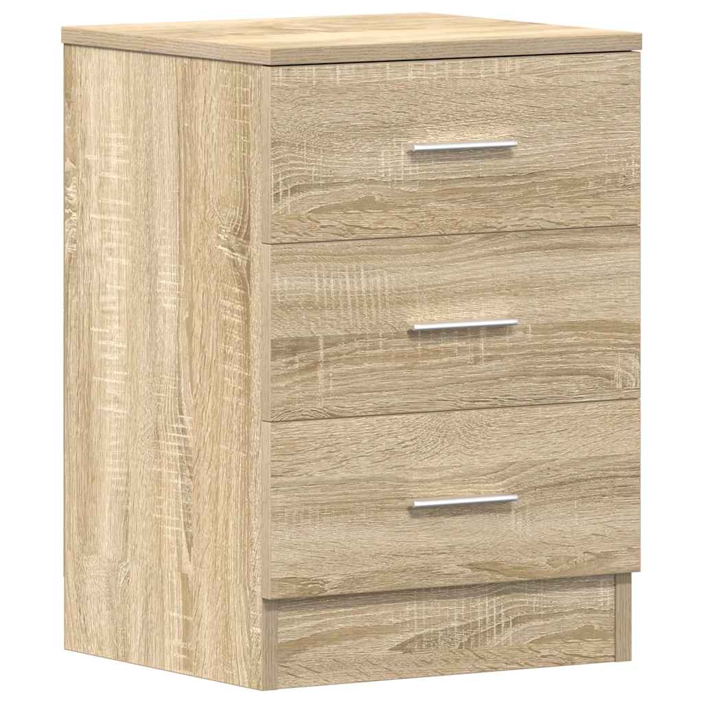 Nachtkastjes 2 st 38x35x56 cm bewerkt hout sonoma eikenkleurig is nu te koop bij PeponiXL, paradijselijk wonen!