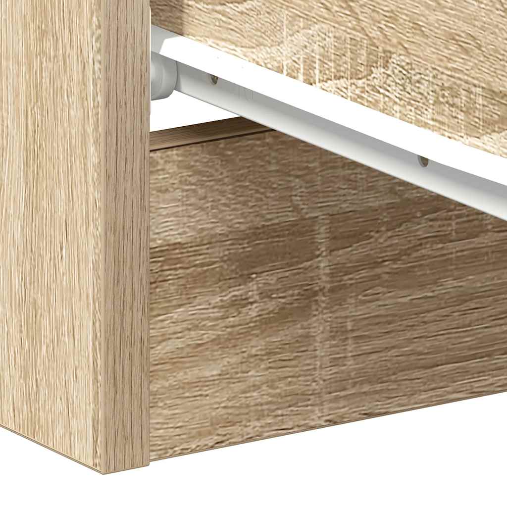 Nachtkastjes 2 st 38x35x56 cm bewerkt hout sonoma eikenkleurig is nu te koop bij PeponiXL, paradijselijk wonen!
