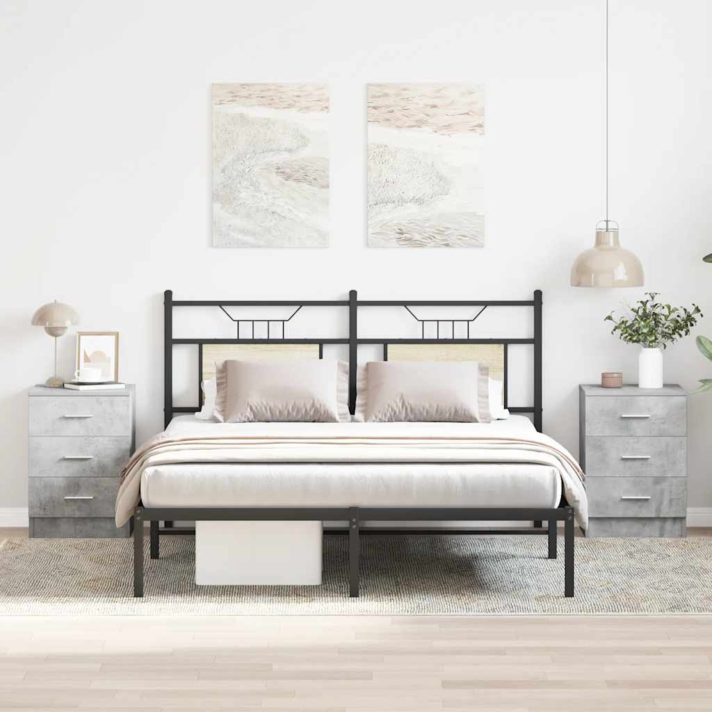 Nachtkastjes 2 st 38x35x56 cm bewerkt hout betongrijs is nu te koop bij PeponiXL, paradijselijk wonen!