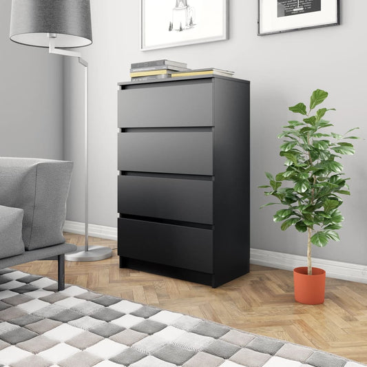 Dressoir 60x35x98,5 cm bewerkt hout zwart is nu te koop bij PeponiXL, paradijselijk wonen!