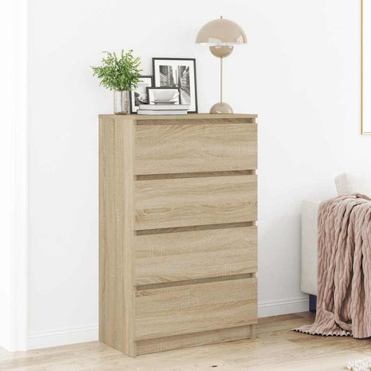 Dressoir 60x35x98,5 cm bewerkt hout sonoma eikenkleurig is nu te koop bij PeponiXL, paradijselijk wonen!