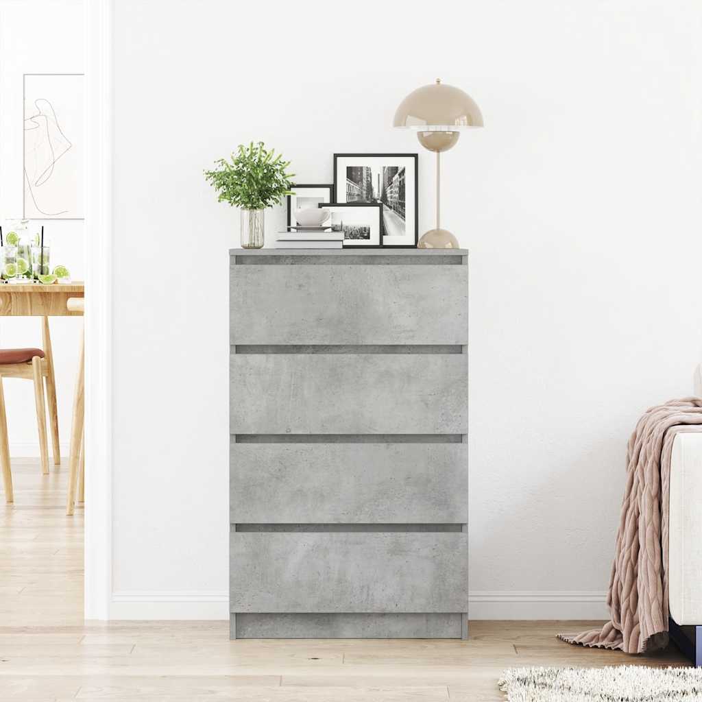 Dressoir 60x35x98,5 cm bewerkt hout betongrijs is nu te koop bij PeponiXL, paradijselijk wonen!