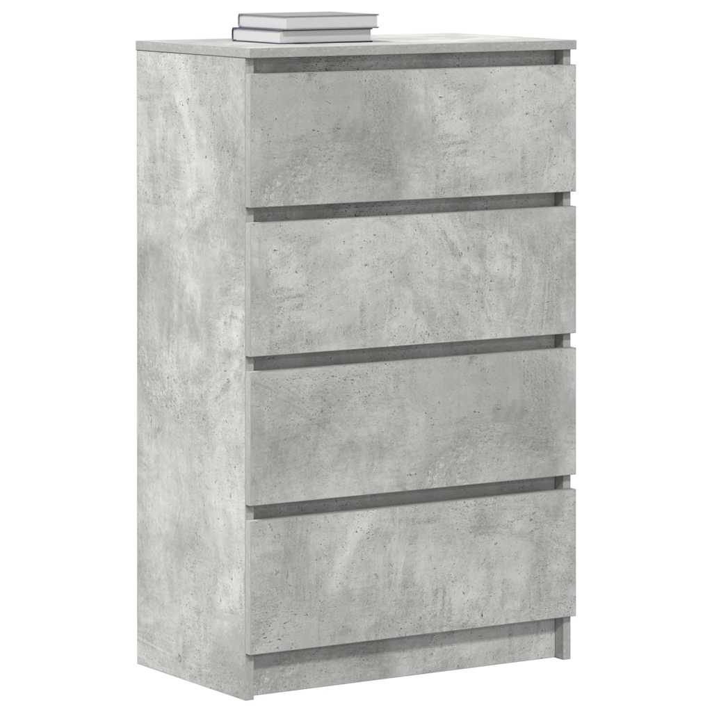 Dressoir 60x35x98,5 cm bewerkt hout betongrijs is nu te koop bij PeponiXL, paradijselijk wonen!