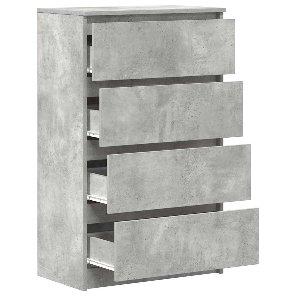 Dressoir 60x35x98,5 cm bewerkt hout betongrijs is nu te koop bij PeponiXL, paradijselijk wonen!